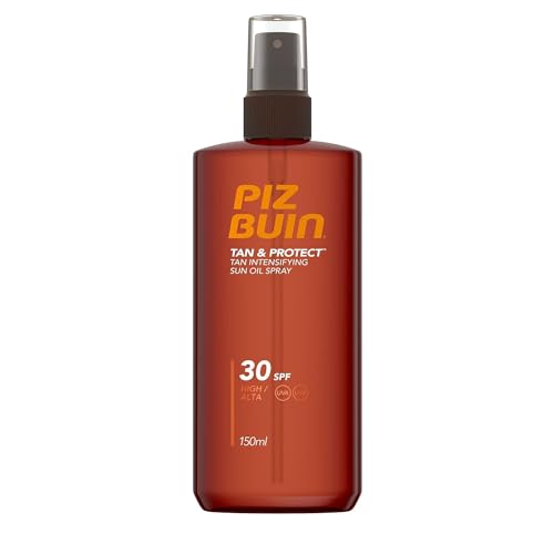 PIZ BUIN Tan & Protect Tan Intensifying Sun Oil Spray (150 ml), bräunungsintensivierendes Sonnenöl mit Lichtschutzfaktor 30, wasserfestes Sonnenschutz Spray für länger anhaltende Bräune