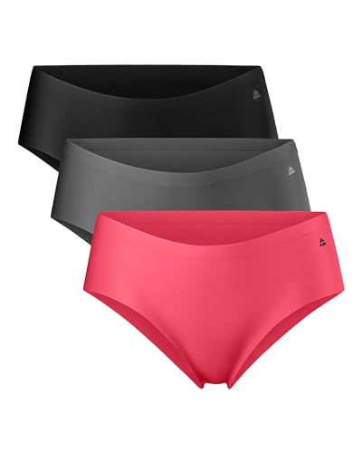 DANISH ENDURANCE Mikrofaser Sport Hipster aus recyeltem Polyester, 3 Pack (Mehrfarbig (1x Schwarz, 1x Grau, 1x Pink), Small)