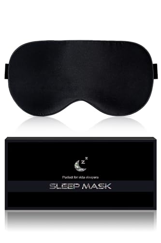 Aosun Seiden Schlafmaske für Seitenschläfer, 22 Momme, 100% Reine Natürliche Bio Maulbeerseide Augenmaske für Herren & Frauen, 99% Lichtblockierende Schlafbrille mit Verstellbares Gummiband...