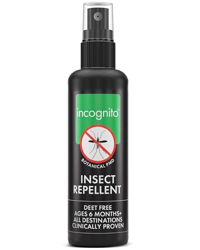 incognito Mückenschutz Spray 100 ml | Maximale Wirkung, natürlich, ohne DEET | Schützt wirksam vor Moskitos und anderen stechenden Insekten | Mücken Spray, geeignet für Männer, Frauen und...