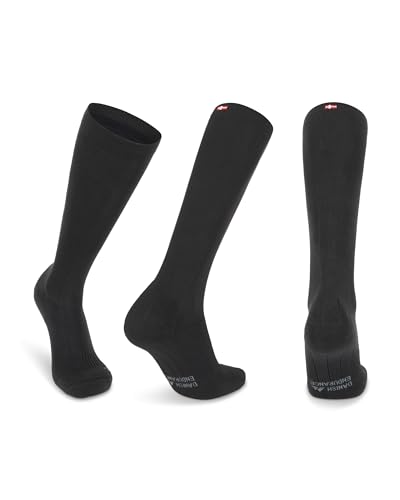 Abgestufte Kompression Socken für Männer & Frauen EU 39-42 // UK 6-8 Einfarbig Schwarz - 1 Paar