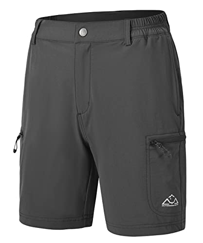 donhobo Damen Leichte Schnelltrocknend Hose Kurz Wanderhose Atmungsaktiv Trekkinghose Multi Taschen Sommer Outdoor Bermuda Shorts (Dunkelgrau, L)