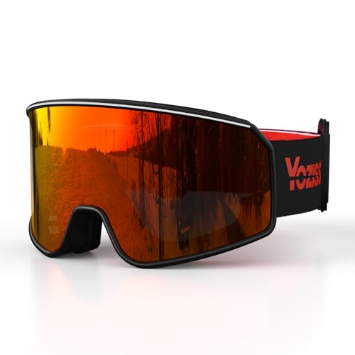 Inuito Skibrille, Snowboardbrille, OTG-Skibrille mit UV405-Schutz, Antibeschlag, Blendschutz, REVO-Tech-Skibrille, geeignet zum Snowboarden, Schneemobilfahren, Skibrille für Männer und Frauen