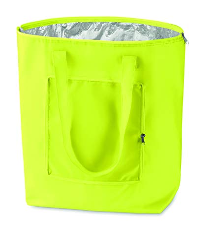 PromotionGift Wiederverwendbare Faltbare Kühltasche, Einkaufstasche, Strandtasche leicht und langlebig, mit Aluminium-Innenfutter mit Perfekter Kühlfunktion - 25L (Säuregelb)