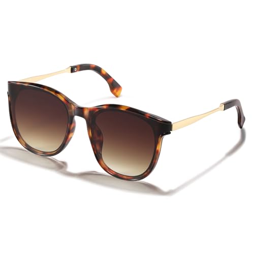 kunchu Sonnenbrille-Damen-Polarisiert-Retro-Runde-Trendy- Klassisch-UV400-Schutz-Ultraleicht-Kleine-für-Schmales- Gesicht