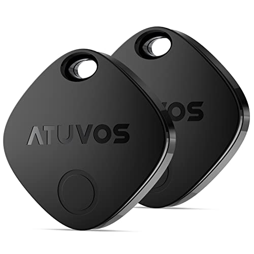 ATUVOS Schlüsselfinder KeyFinder 2er Pack, Smart Tracker Tag Kompatibel mit Apple Wo ist? APP (iOS NUR, Android Nicht unterstützt), Bluetooth Key Finder für Gepäck/Koffer/Taschen,...