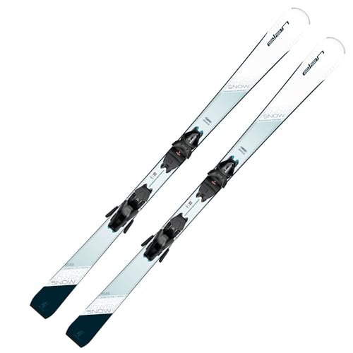 Damenski Ski Alpinski Carvingski Pistenski Parabolic Rocker - Elan Snow White - 146cm - inkl. Bindung EL9.0 Grip Walk Z2,5-9 - On Pisten Ski für Damen - für Anfängerinnen