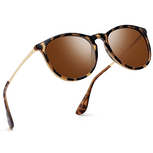 kunchu Sonnenbrille-Damen-Polarisierte-Sonnenbrille-Rund-UV400-im-Retro-Sonnenbrille-für-Damen & Herren Schutz Vintage