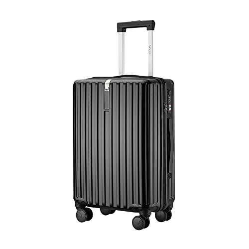 MGOB Koffer Handgepäck Hartschalen in Polycarbonat Reisekoffer mit 4 Rollen und Haken | 55x37x22cm | 41L(Schwarz, M)