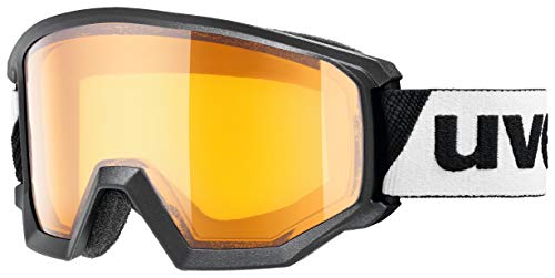 uvex athletic LGL - Skibrille für Damen und Herren - konstrastverstärkend - vergrößertes, beschlagfreies Sichtfeld - black/lasergold lite-clear - one size