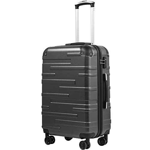 COOLIFE Hartschalen-Koffer Rollkoffer Reisekoffer Vergrößerbares Gepäck (Nur Großer Koffer Erweiterbar) ABS Material mit TSA-Schloss und 4 Rollen