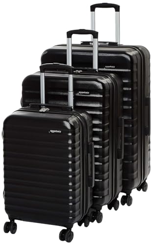 Amazon Basics Hartschalen - kofferset - 3-teiliges Set (55, 68, 78 cm), Schwarz