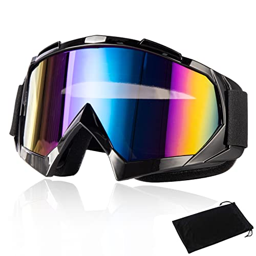 Famini Skibrille, Snowboard Brille, Anti Fog UV Schutzbrille mit Double Lens Schaumstoffpolsterung Motocross Brille mit Aufbewahrungstasche für Damen Herren Kinder Skifahren Snowboard