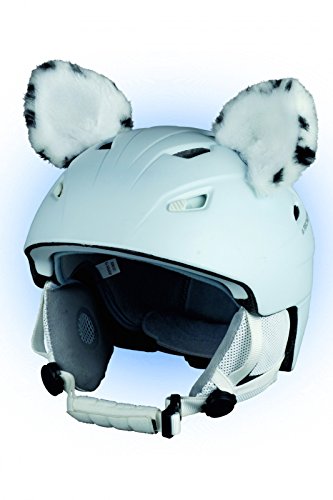 Crazy Ears Helm-Accessoires Ohren Katze Tiger Lux Frosch, Ski-Ohren geeignet für Skihelm, Motorradhelm, Fahrradhelm und vieles mehr, CrazyEars:Weiße Katzen Ohren