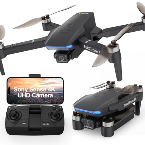 Toladrone GPS Drohne mit 4K Kamera, 5G WiFi FPV Drohne mit Bürstenlosem Motor, Follow Me, Automatische Rückkehr RC Drohne mit Kamera 4K für Erwachsene Einsteiger TD31GPS Drone