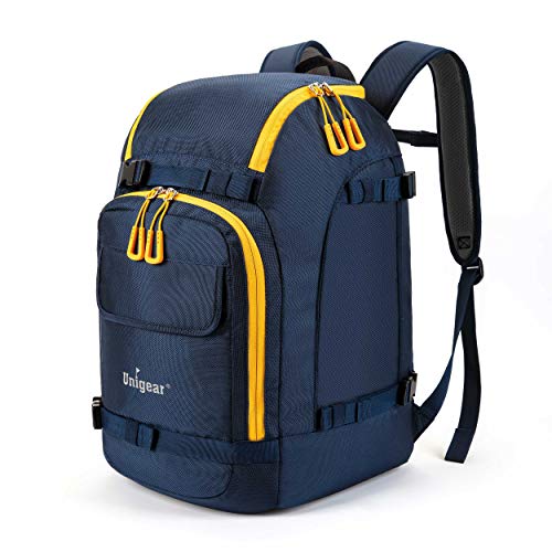 Unigear Skischuhtasche mit Helmfach und Rucksackgurten, Skirucksack Skischuhrucksack mit Helmtasche, Skitasche Skisack für Skistiefel, Schlittschuhe, Snowboard, Inline-Skates