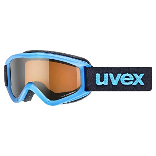 uvex speedy pro - Skibrille für Kinder - konstrastverstärkend - vergrößertes, beschlagfreies Sichtfeld - blue/lasergold - one size