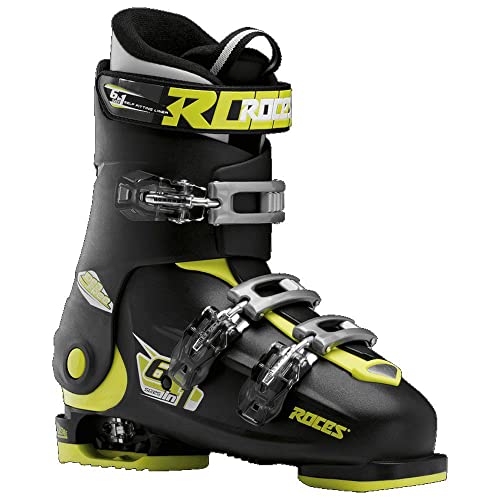 Roces Kinder Skischuhe Idea Free Größenverstellbar, Black-Lime, 36/40, 450492-018