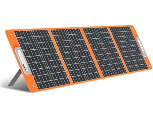 Solarpanel Faltbar 100W 18V Solarmodul, Flexibel Solar Panel Camping Tragbares Monokristalline Solarmodule, Solaranlage Komplettset mit Typ-C QC3.0 für Wohnwagen Camping Balkon Gartenhäuser