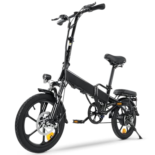 Finbike E-Bike Klappbar,16 Zoll Elektrofahrrad 7.8Ah Akku Diebstahlschutz,E-Faltrad mit 2.6H Schnellladung,250W Motor,3 Fahrmodi,Sitzhöhe Verstellbar,Reichweite Max 70km,Falt-Pedelec für Herren...