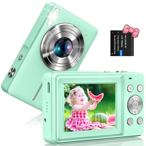 1080P Digitalkamera Fotokamera 44MP Fotoapparat mit 16X Digitalzoom Bildstabilisierung LED Fill Light Selfie Kamera Tragbare Kompaktkamera Vlogging Digitalkamera für Kinder Teenager Anfänger