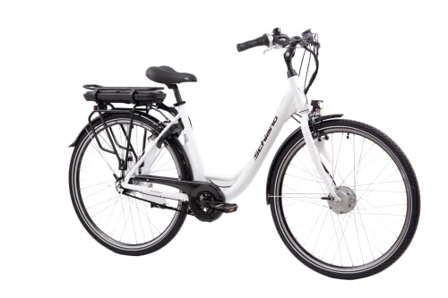 F.lli Schiano E-Moon 28 Zoll E-bike Pedelec , electric Fahrrad für Herren / Damen bis 25 km/h und mit guter Reichweite , Elektrofahrräder mit Gepäckträger , Damenfahrrad mit Motor Akku Nexus...