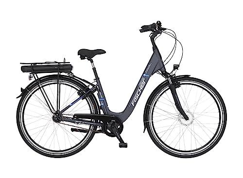 FISCHER E-Bike City, CITA ECU 1401 Elektrofahrrad für Damen und Herren, RH 44 cm, Frontmotor 32 Nm, 36 V Akku, anthrazit matt, 28 Zoll