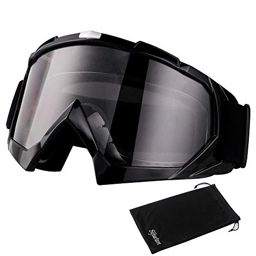 Japace Motorradbrillen Skibrille Anti Fog UV Schutzbrille mit Double Lens Schaumstoffpolsterung für Outdoor Aktivitäten Skifahren Radfahren Snowboard Wandern Augenschutz (Schwarz, Saubere...