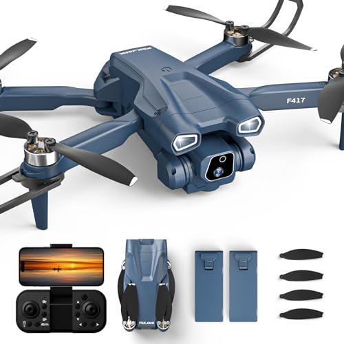 F417 Drohne mit Kamera 4K,135° Verstellbares Camera Drone mit Bürstenloser Motor,RC Faltbare FPV kinderDrohne,5GHz WiFi Übertragung Drones für Anfänger,Headless Mode,3D Flip,2 Batterien...