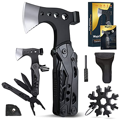 WayinTop Werkzeug Geschenke für Männer, 33 in 1 Taschenwerkzeug Multi-Tool Hammer Axe, Zange Klappmesser Schraubendrehe, Multifunktionswerkzeug für Camping Notfall und Überleben im Freien