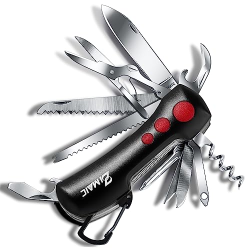 ZIMAIC Taschenmesser，Multitool Messer Schweizer Taschenmesser Multifunktionswerkzeug mit 15 Funktionen Taschenwerkzeug für Campen und Notfälle