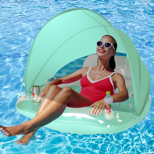 Float Joy Luftmatratze Pool Erwachsene Luftmatratze Wasser mit 2 Getränkehaltern Schwimmreifen Schwimmring Pool Spielzeug Badeinsel für den Pool
