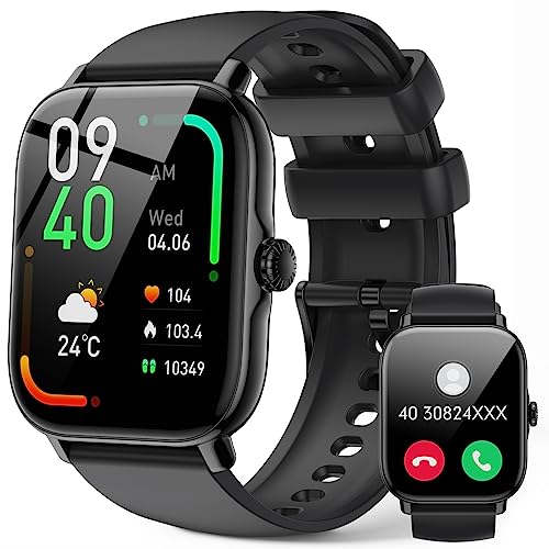 Smartwatch-Herren-Damen-mit-Telefonfunktion - 1,85 Zoll Touchscreen Smart Watch, 111+ Sportmodus,IP68 Wasserdicht Fitnessuhr mit Herzfrequenzmonitor Schlafmonitor Schrittzähler für iOS Android