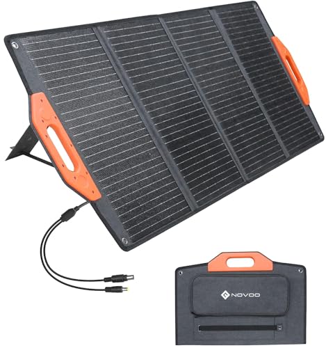 NOVOO Faltbares Solarpanel 100W Solarmodul Monokristallines Solarpanel IP68 hocheffizient Solarmodul Solarzelle Photovoltaik für Tragbare Powerstation Camping Garten Wohnmobile Dächer Van Boote