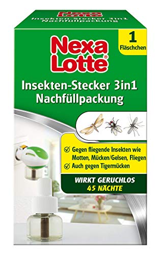 Nexa Lotte Insekten-Stecker 3in1 Nachfüller, Motten, Fliegen, Fruchtfliegen, Essigfliegen, Stechmücken und Mücken, 35 ml