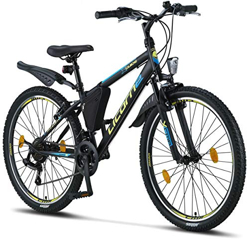 Licorne Bike Guide Premium Mountainbike in 26 Zoll Fahrrad für Mädchen Jungen Herren und Damen - 21 Gang Schaltung (bei 20 Zoll 18 Gänge)